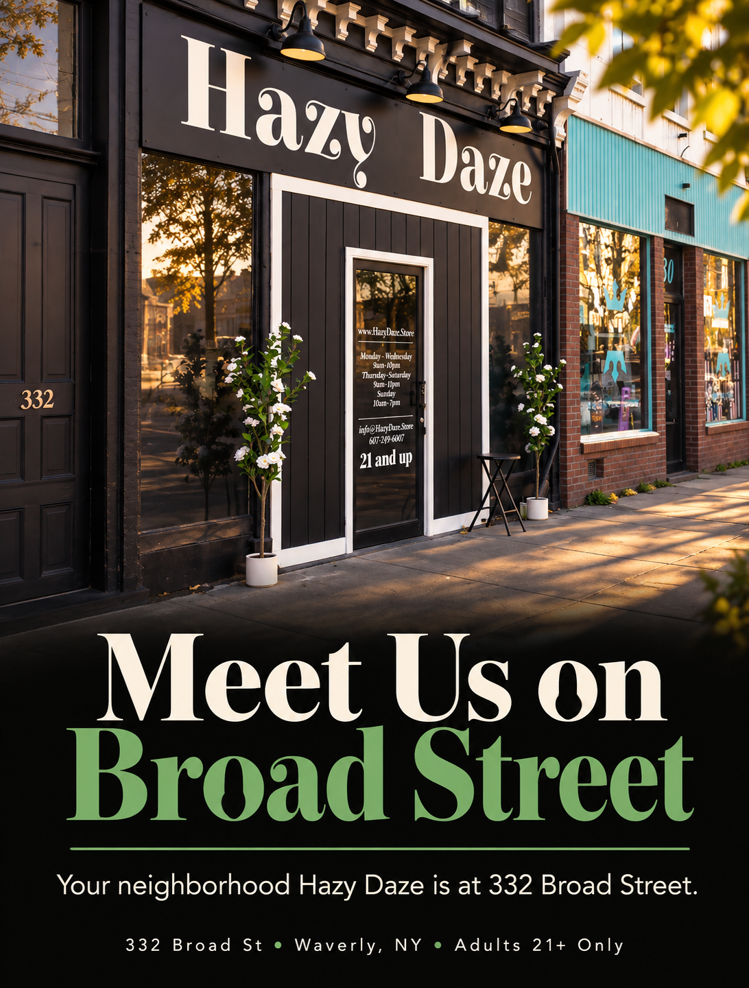Hazy Daze Storefront editorial social artwork · saved design