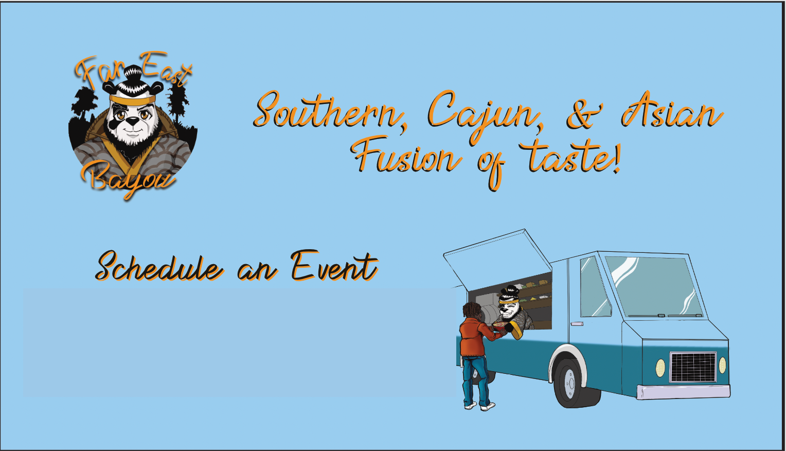 Business card front for Far East Bayou.