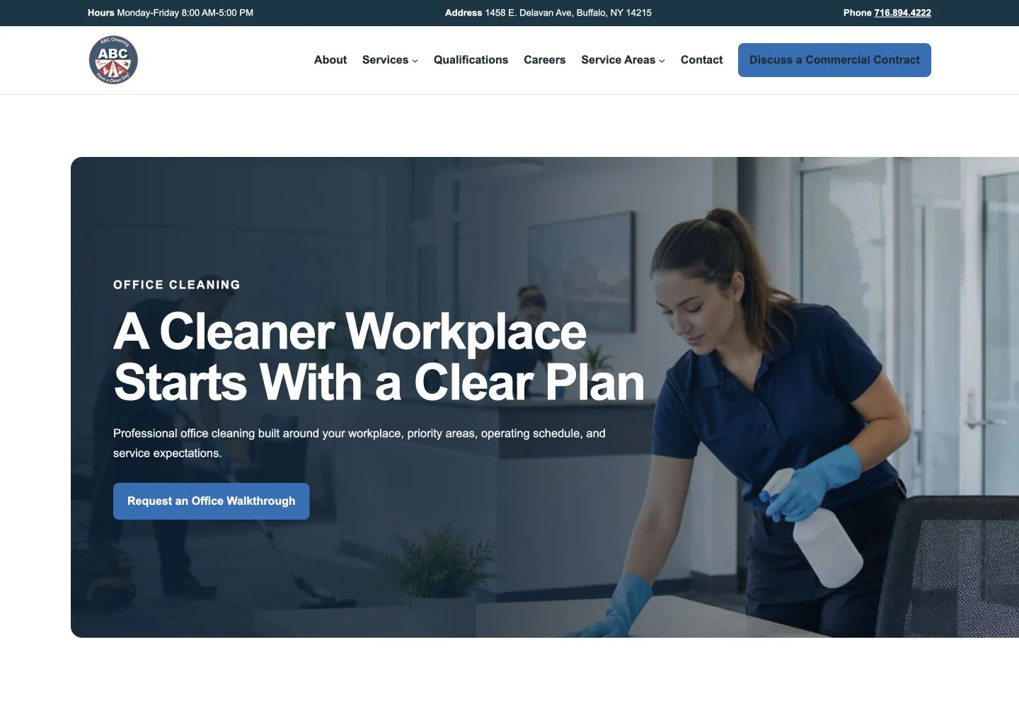 ABC Cleaning Services office service page