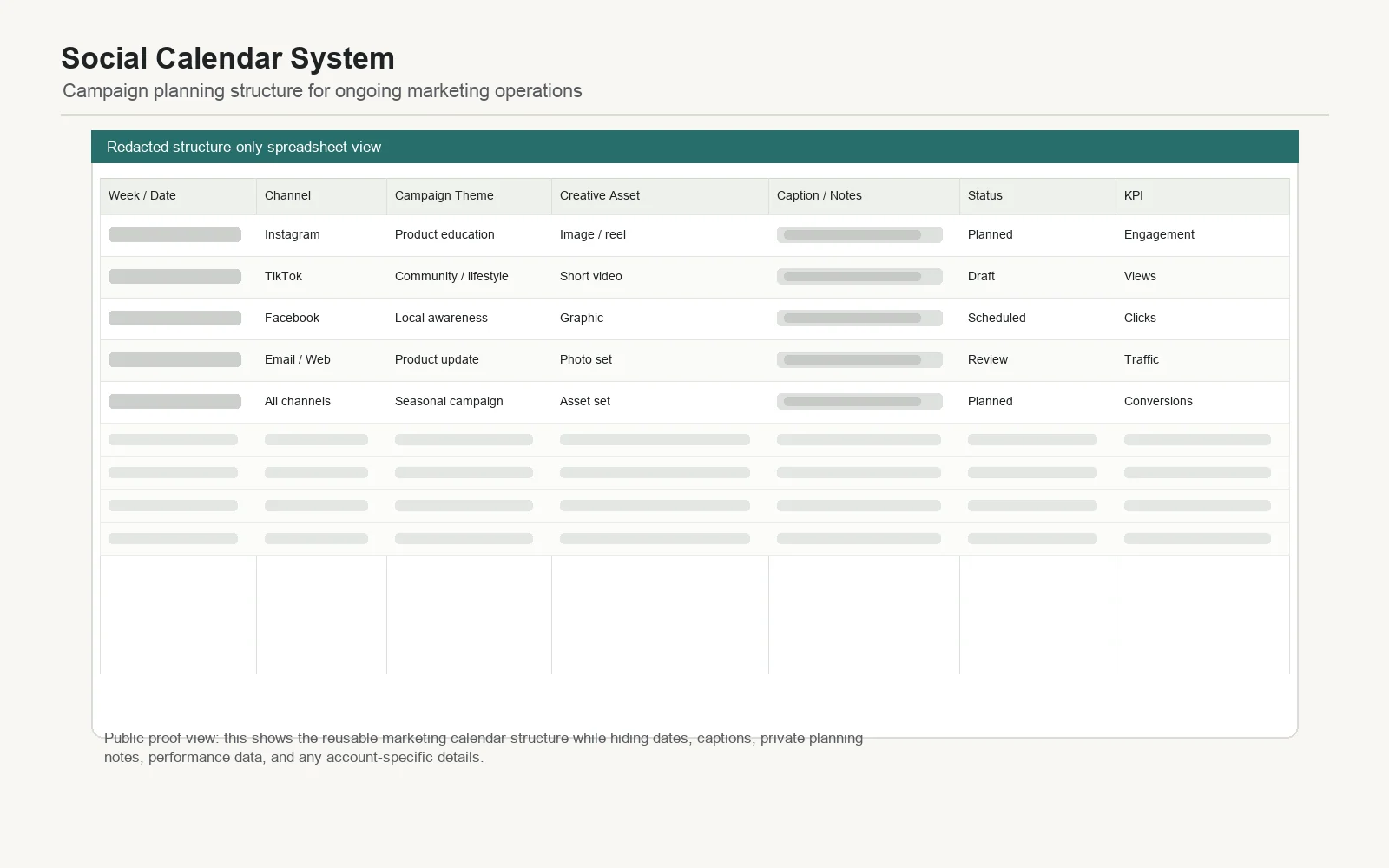 Brownies social calendar system