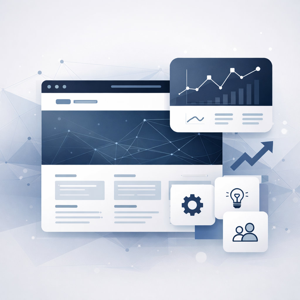 Digital consulting and analytics concept visual for service architecture planning.